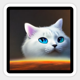 White Kitten Sticker